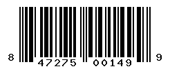 UPC barcode number 847275001499