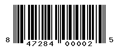 UPC barcode 847284000025
