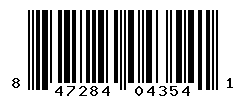 UPC barcode number 847284043541