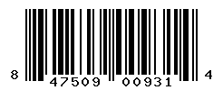 UPC barcode number 847509009314