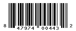 UPC barcode number 847974004432
