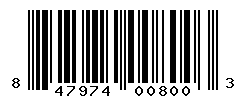 UPC barcode number 847974008003
