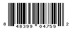 UPC barcode number 848399047592