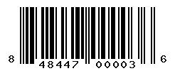 UPC barcode number 848447000036