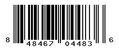 UPC barcode number 848467044836