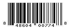 UPC barcode number 848604007748
