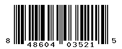 UPC barcode number 848604035215