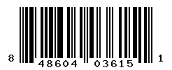 UPC barcode number 848604036151
