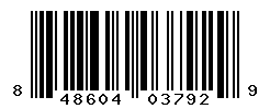 UPC barcode number 848604037929
