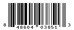 UPC barcode number 848604038513