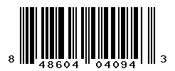 UPC barcode number 848604040943
