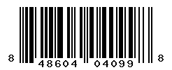 UPC barcode number 848604040998