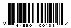 UPC barcode number 848860001917