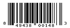 UPC barcode number 849438001483