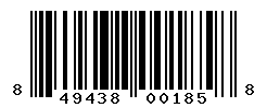 UPC barcode number 849438001858