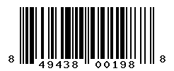 UPC barcode number 849438001988