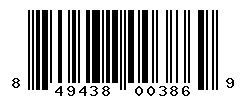 UPC barcode number 849438003869