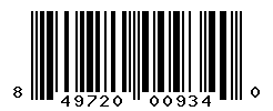 UPC barcode number 849720009340