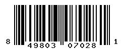 UPC 849803070281 barcode image