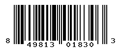 UPC barcode number 849813018303