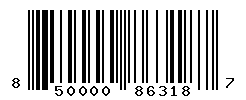 UPC barcode number 850000863187