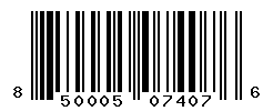 UPC barcode number 850005074076