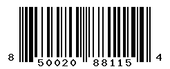 UPC barcode number 850020881154