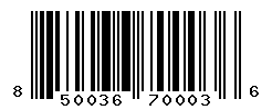 UPC barcode number 850036700036