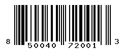 UPC barcode number 850040720013 lookup