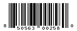 UPC barcode number 850563002580