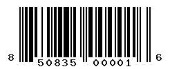 UPC barcode number 850835000016