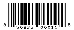 UPC barcode number 850835000115