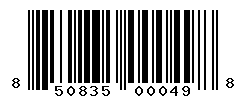 UPC barcode number 850835000498