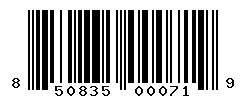 UPC barcode number 850835000719