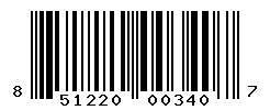 UPC barcode number 851220003407