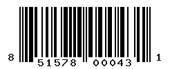 UPC barcode number 851578000431