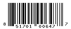 UPC barcode number 851701006477