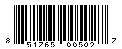 UPC barcode number 851765005027