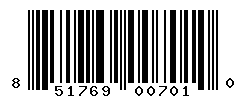UPC barcode number 851769007010
