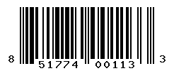 UPC barcode number 851774001133