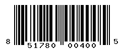 UPC barcode number 851780004005