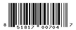 UPC barcode number 851817007047