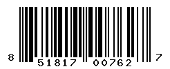 UPC barcode number 851817007627