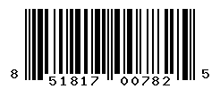 UPC barcode number 851817007825