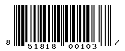 UPC barcode number 851818001037