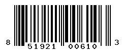 UPC barcode 851921006103