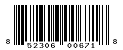 UPC barcode number 852306006718