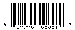 UPC barcode number 852320000013