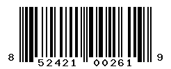 UPC barcode number 852421002619