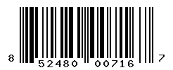 UPC barcode number 852480007167